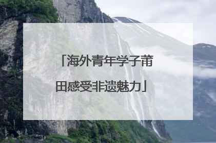 海外青年学子莆田感受非遗魅力